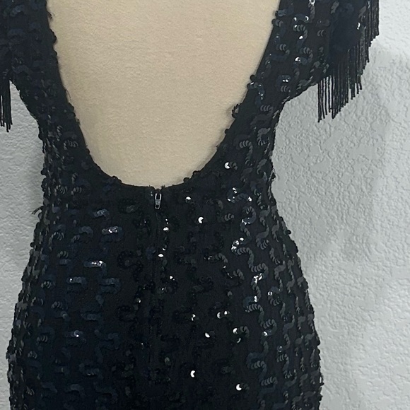 Vintage Beaded Flapper Style Backless Dress Sequins Beaded Women’s Size Large - Picture 4 of 9